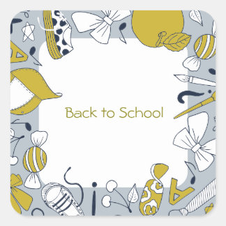 Back to School Darling Little Things Square Sticker