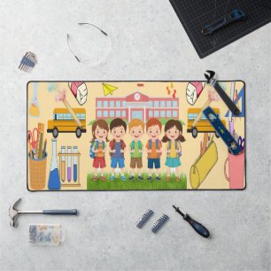 Back To School Desk Mat With Classroom Icons