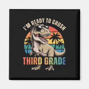 Back To School Dinosaur Boy I'm Ready To Crush Thi Magnet