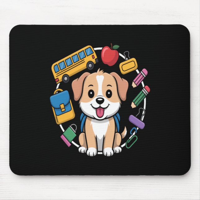 Back To School Dog Lovers Mouse Mat (Front)