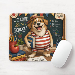 Back to School Dog PNG, Cute Teacher Dog design Mouse Mat