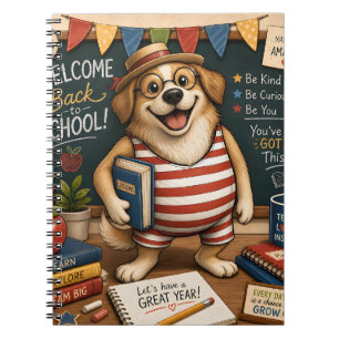 Back to School Dog PNG, Cute Teacher Dog design Notebook