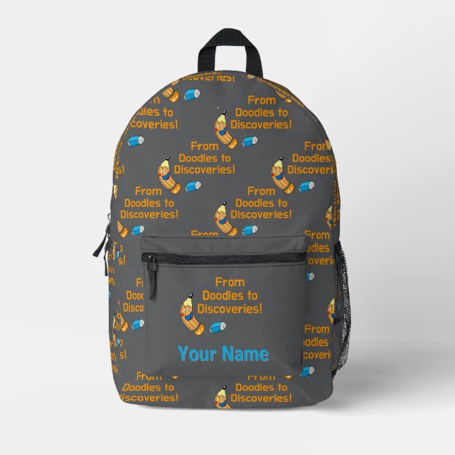 Back to School Doodles and Discovery Printed Backpack (Front)