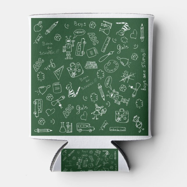 back to school doodles can cooler (Front)