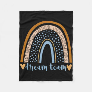 Back To School Dream Team Rainbow Teacher Student Fleece Blanket