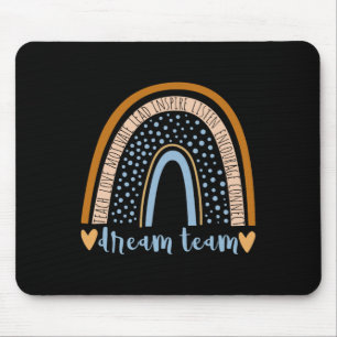 Back To School Dream Team Rainbow Teacher Student Mouse Mat
