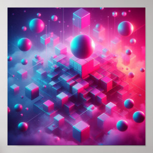 Back to School Dreamy Neon Floating Vision Poster