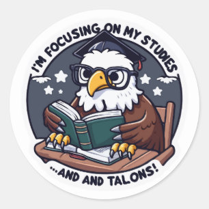 Back to School Eagle Sticker – Funny Study