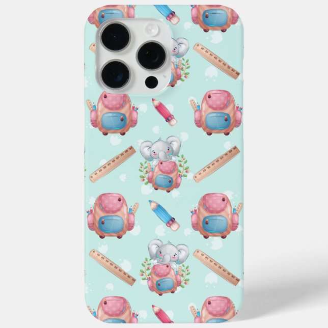 Back to School Elephant Pattern Case-Mate iPhone Case (Back)