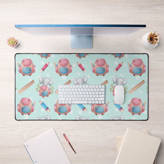 Back to School Elephant Pattern Desk Mat (Office 1)