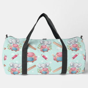 Back to School Elephant Pattern Duffle Bag
