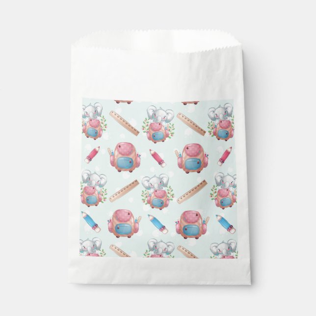 Back to School Elephant Pattern Favour Bags (Front)