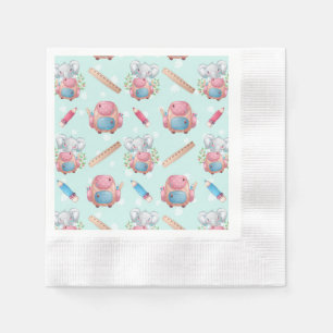 Back to School Elephant Pattern Napkin
