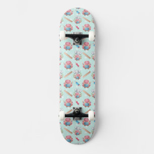 Back to School Elephant Pattern Skateboard