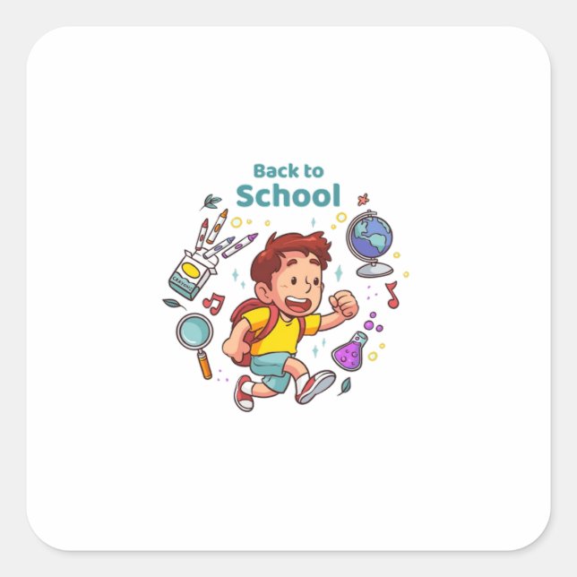 Back to school event square sticker (Front)