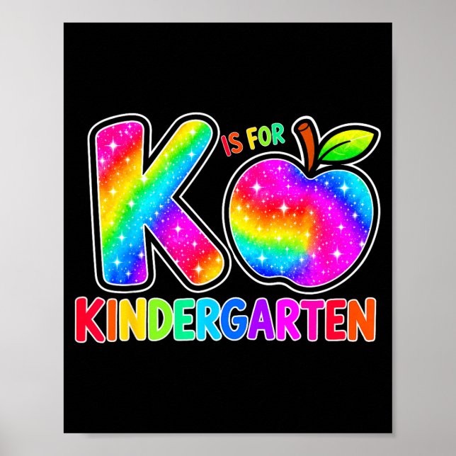 Back to school f is for kindergarten rainbow kid  poster (Front)