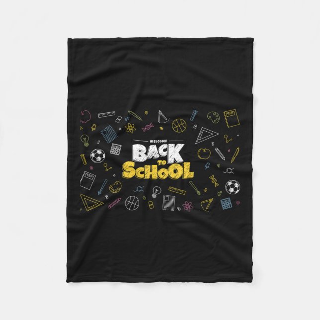 Back To School Face Mask Funny Teacher And Student Fleece Blanket (Front)