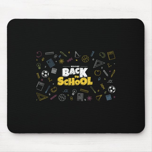 Back To School Face Mask Funny Teacher And Student Mouse Mat (Front)