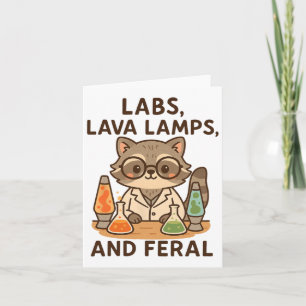 Back To School Feral Science Teacher Racoon Labs Card