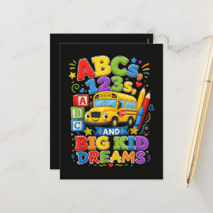Back to School First Day Big Kid Dreams Holiday Postcard