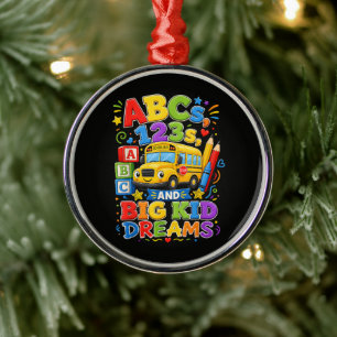Back to School First Day Big Kid Dreams Metal Tree Decoration