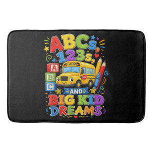 Back to School First Day Big Kid Dreams School Bus Bath Mat