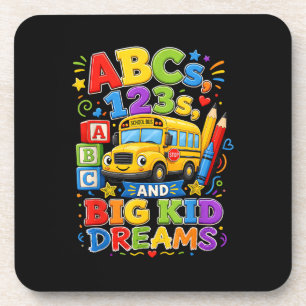 Back to School First Day Big Kid Dreams School Bus Coaster