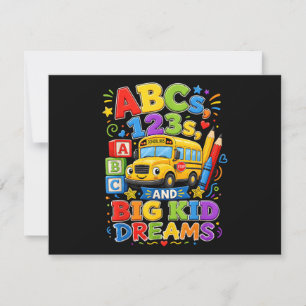 Back to School First Day Big Kid Dreams School Bus Invitation