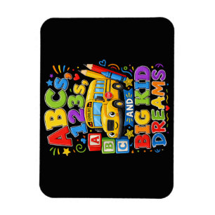 Back to School First Day Big Kid Dreams School Bus Magnet