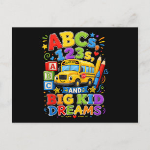 Back to School First Day Big Kid Dreams School Bus Postcard