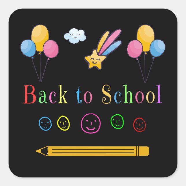Back To School First Day Elementary Gift Square Sticker (Front)