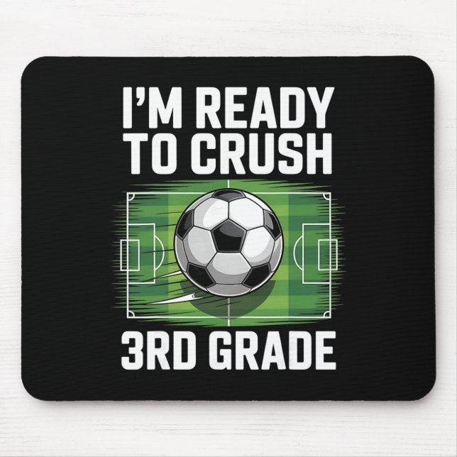 Back To School First Day Of 3rd Grade Soccer Boys  Mouse Mat (Front)