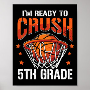 Back To School First Day Of 5th Grade Basketball B Poster