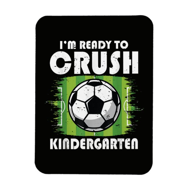 Back to School First Day of Kindergarten Soccer Magnet (Vertical)