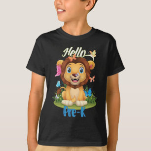 Back to School First Day of Pre-K Lion & Butterfly T-Shirt