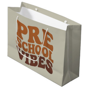 Back to School First Day of Pre-K Preschool Groovy Large Gift Bag