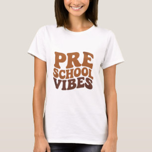 Back to School First Day of Pre-K Preschool Groovy T-Shirt