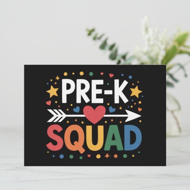 Back to School First Day of Pre-K Preschool  Invitation (Standing Front)