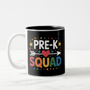 Back to School First Day of Pre-K Preschool Two-Tone Coffee Mug