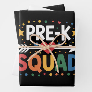 Back to School First Day of Pre-K Preschool  Wrapping Paper Sheet