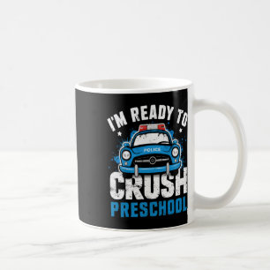Back To School First Day Of Preschool Police Car B Coffee Mug