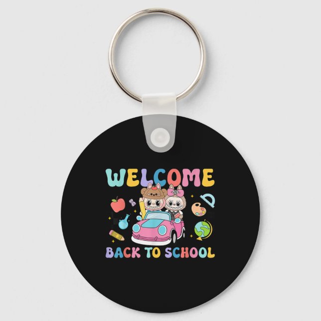 Back To School First Day Of School Monster Teacher Key Ring (Front)