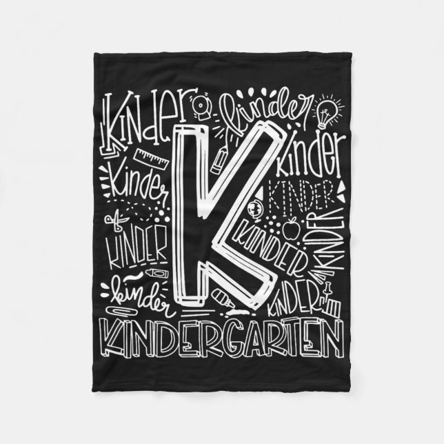 Back To School First Day Of School Typography Kind Fleece Blanket (Front)