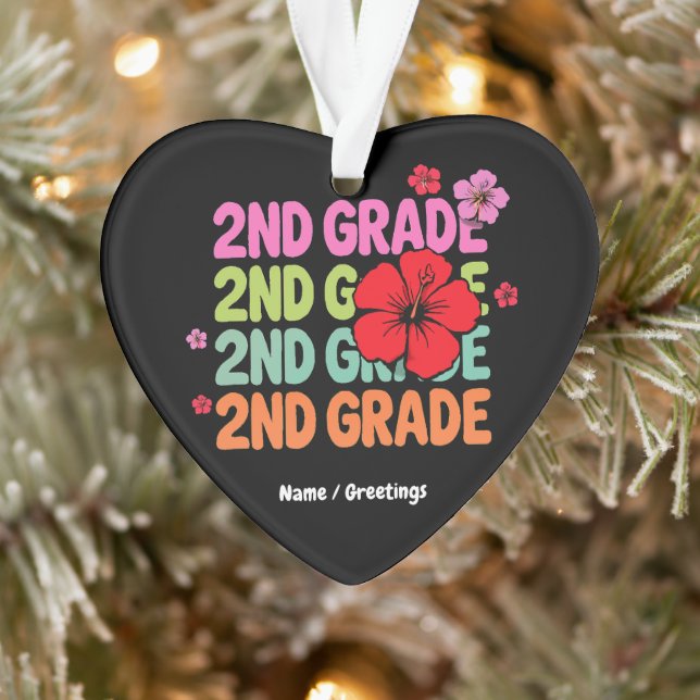 Back to School First Day of Second Grade Cute  Ornament (Tree)