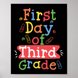 Back To School First Day Of Third Grade Teacher Poster