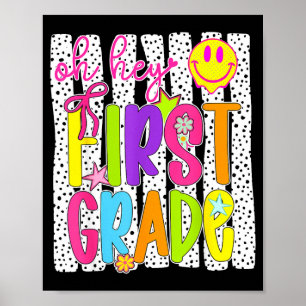 Back to school first grade teachers women student poster