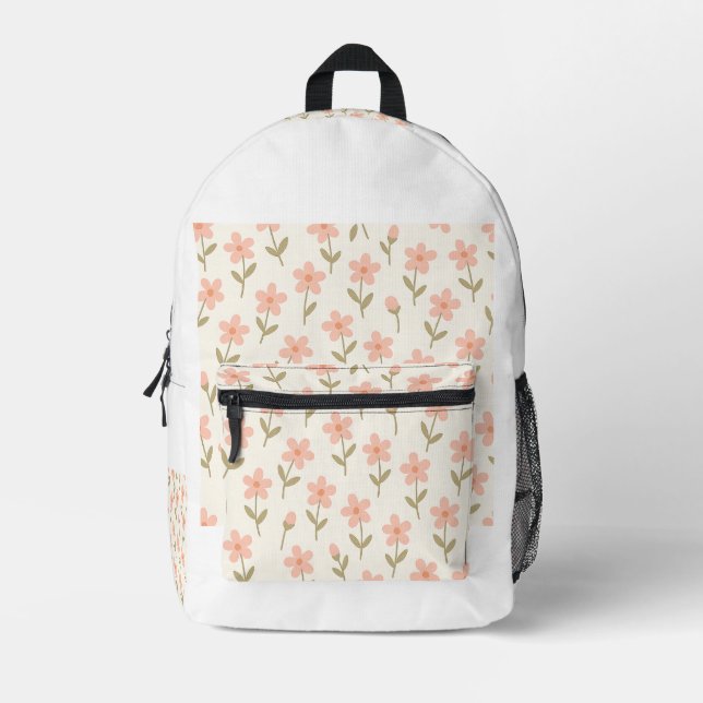  back to school, floral backpack, school bag for g (Front)
