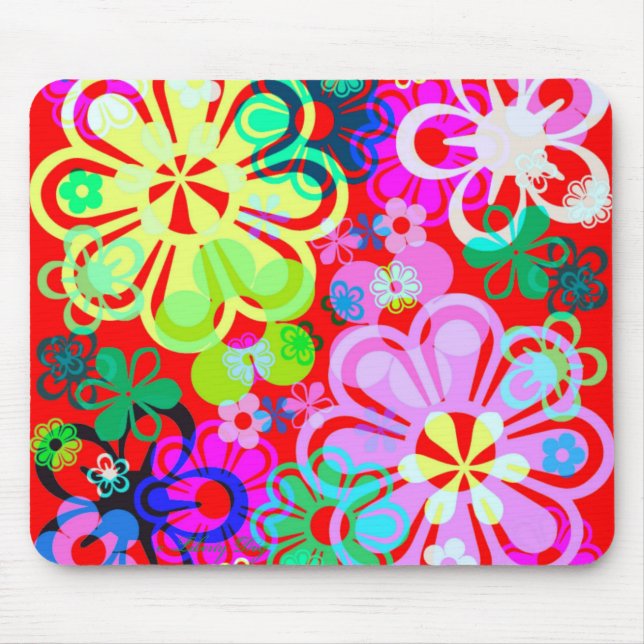BACK TO SCHOOL - FLOWER POWER PSYCHEDELIC MOUSEPAD (Front)
