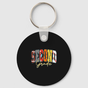 Back to school football baseball basketball second key ring