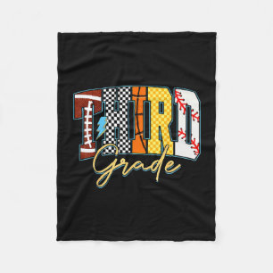 Back to school football baseball basketball third fleece blanket